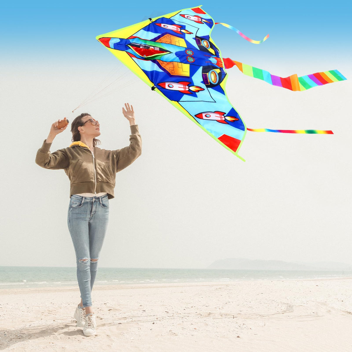 Vertintong fish kite large style for bright, smooth glides.