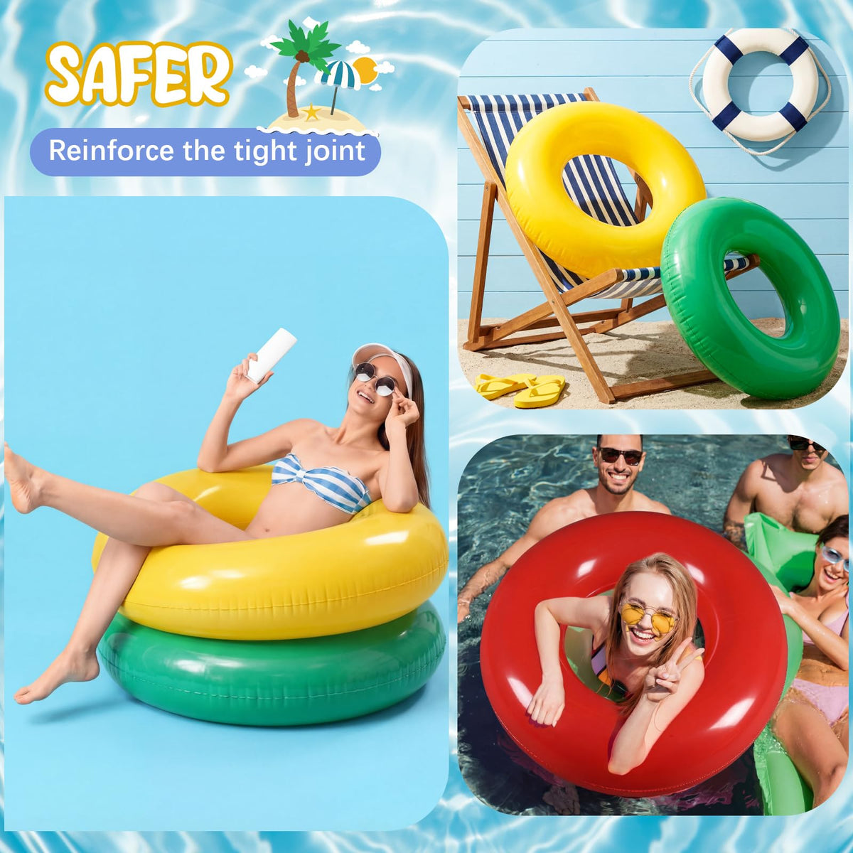 Vertintong lightweight and portable floats for beach trips.