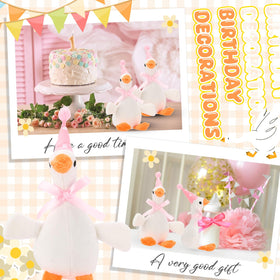 Vertintong Silly Goose plush with birthday hat for festive décor.
