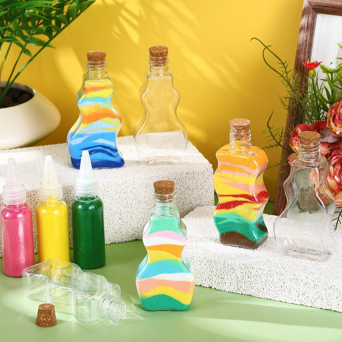 Vertintong six funnels help easy, spill-free filling during projects.