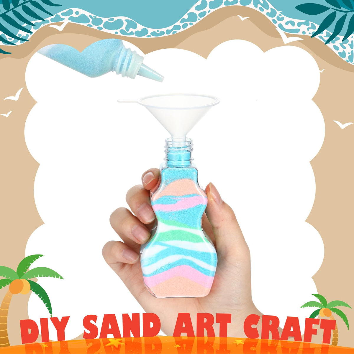 Vertintong wave-shaped bottles designed for kids DIY crafts and creativity.