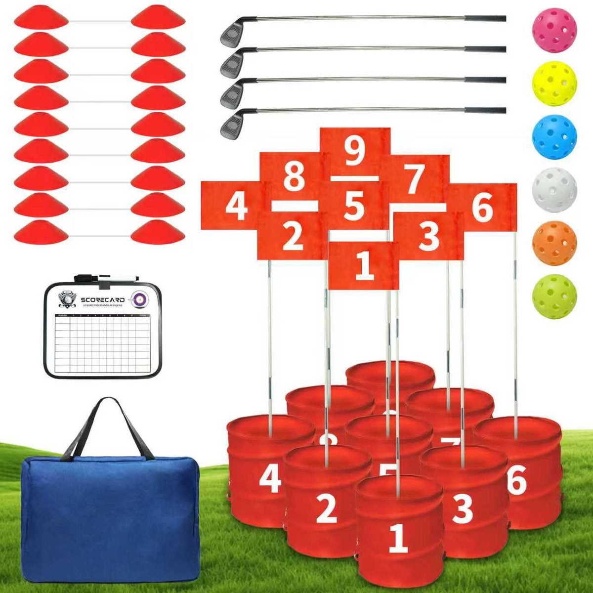 VERVYVINE Golf Bucket Game setup area — quick backyard rounds for family fun.
