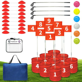 VERVYVINE Golf Bucket Game setup area — quick backyard rounds for family fun.