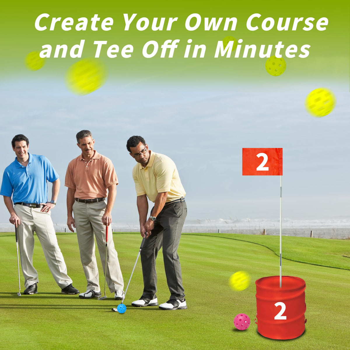 VERVYVINE Golf Bucket Game targets and buckets — structured challenges for players.