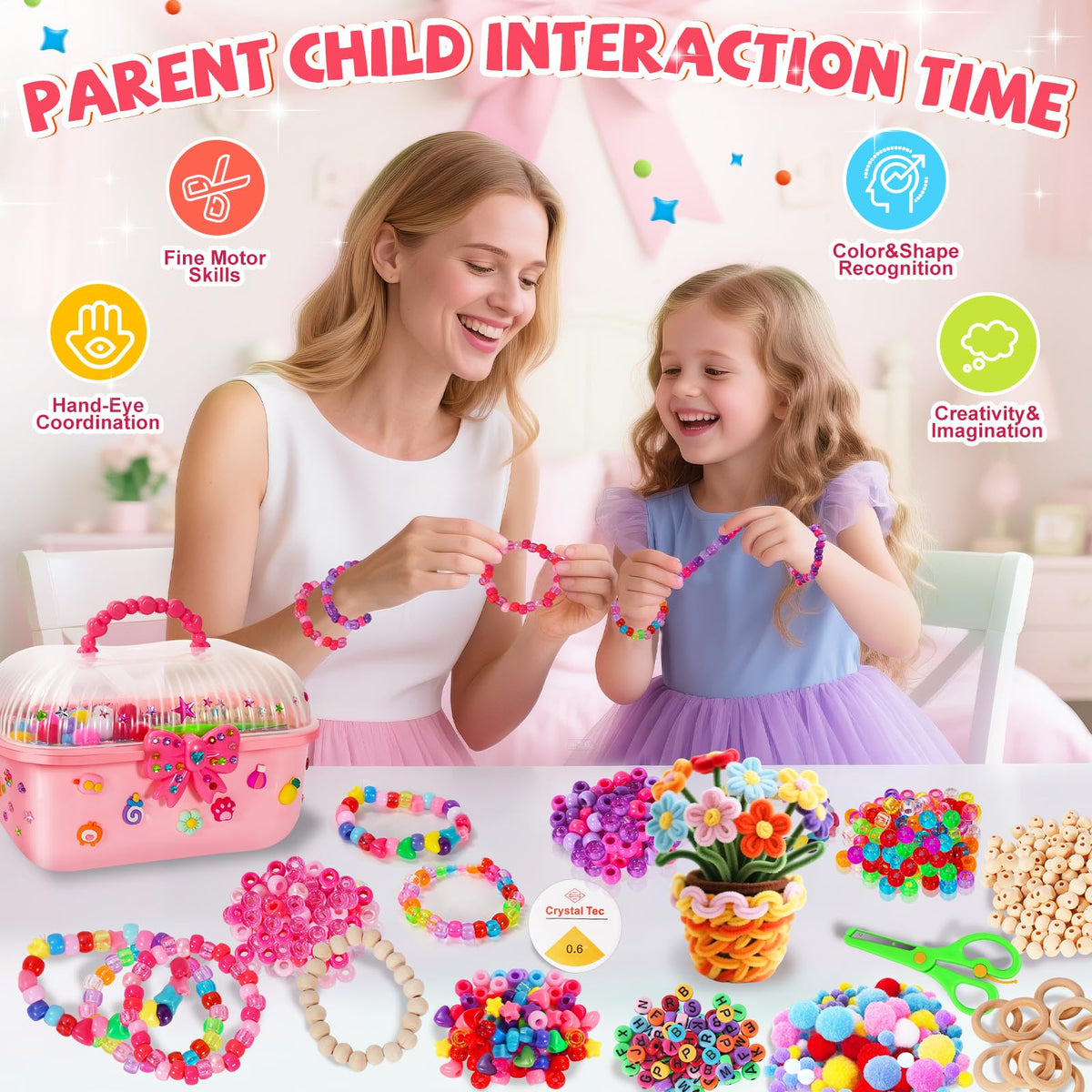 VeryHDSN jewelry-making accessories help kids design bracelets and necklaces safely.