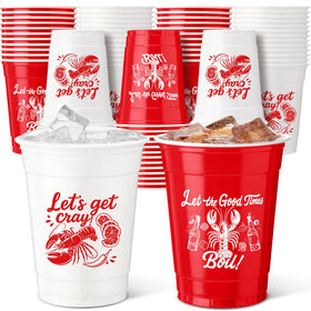 Vesici crawfish boil cups with seafood design for backyard parties