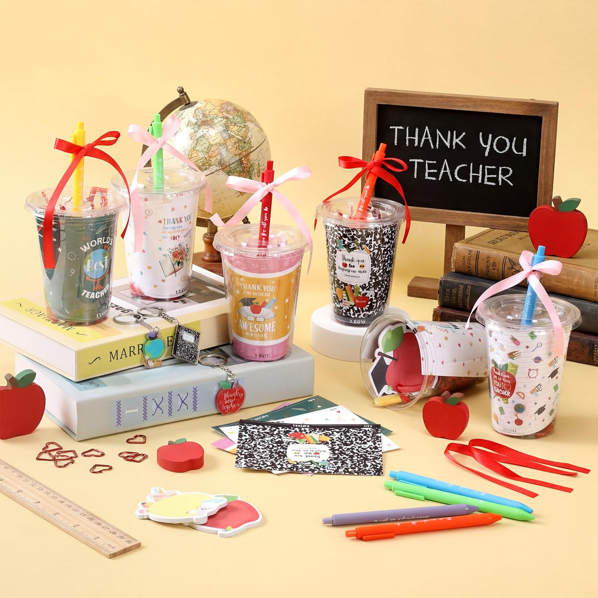 Vesici teacher gift set cards featuring grateful messages for end-of-year appreciation.