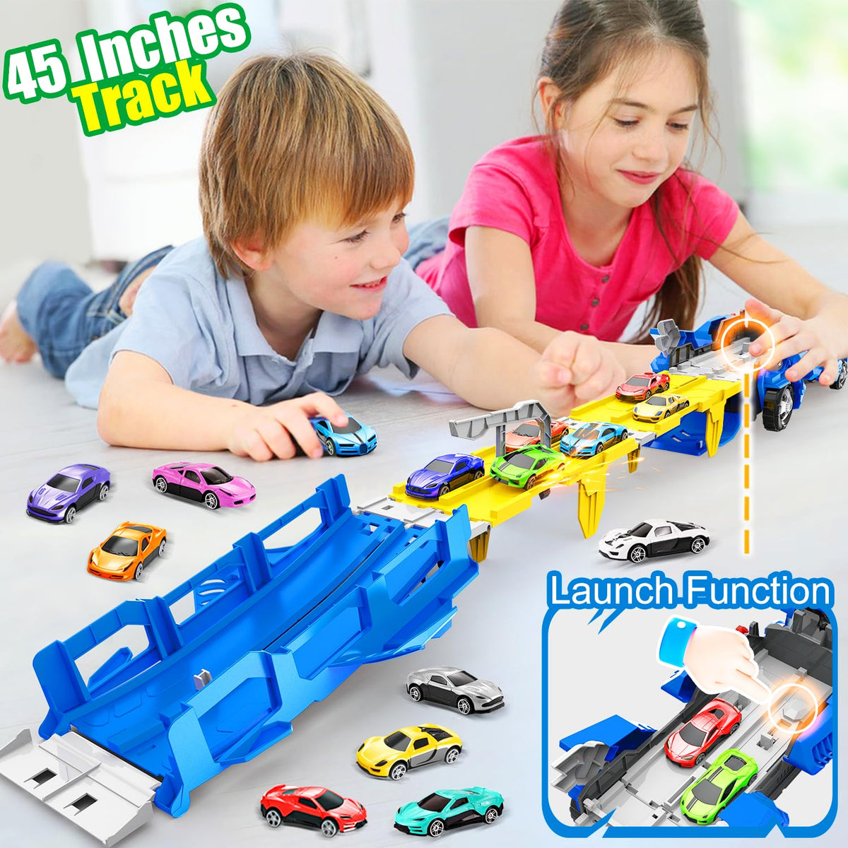 VESIHOLO dinosaur truck transforms into a long race track for fun