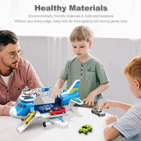 VESIHOLO toy airplane body opens for interactive exploration and pretend maintenance.