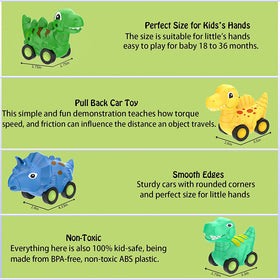Veslier pull-back dino car 2 encourages active, hands-on play