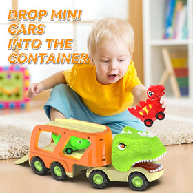Veslier dinosaur truck — perfect handheld size for kids to grasp and develop coordination.