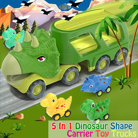 Veslier dinosaur truck side view with bright colors for engagement