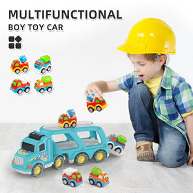 Veslier top button lights and sounds enhance interactive truck play