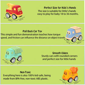 Veslier pull-back car 1 accelerates quickly for interactive play