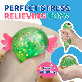 Classroom and gift-ready VESPRO axolotl stress balls, ideal as rewards or party favors