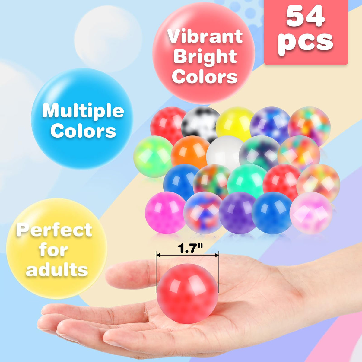 VESPRO squishy stress balls palm-size ideal for quick stress release.