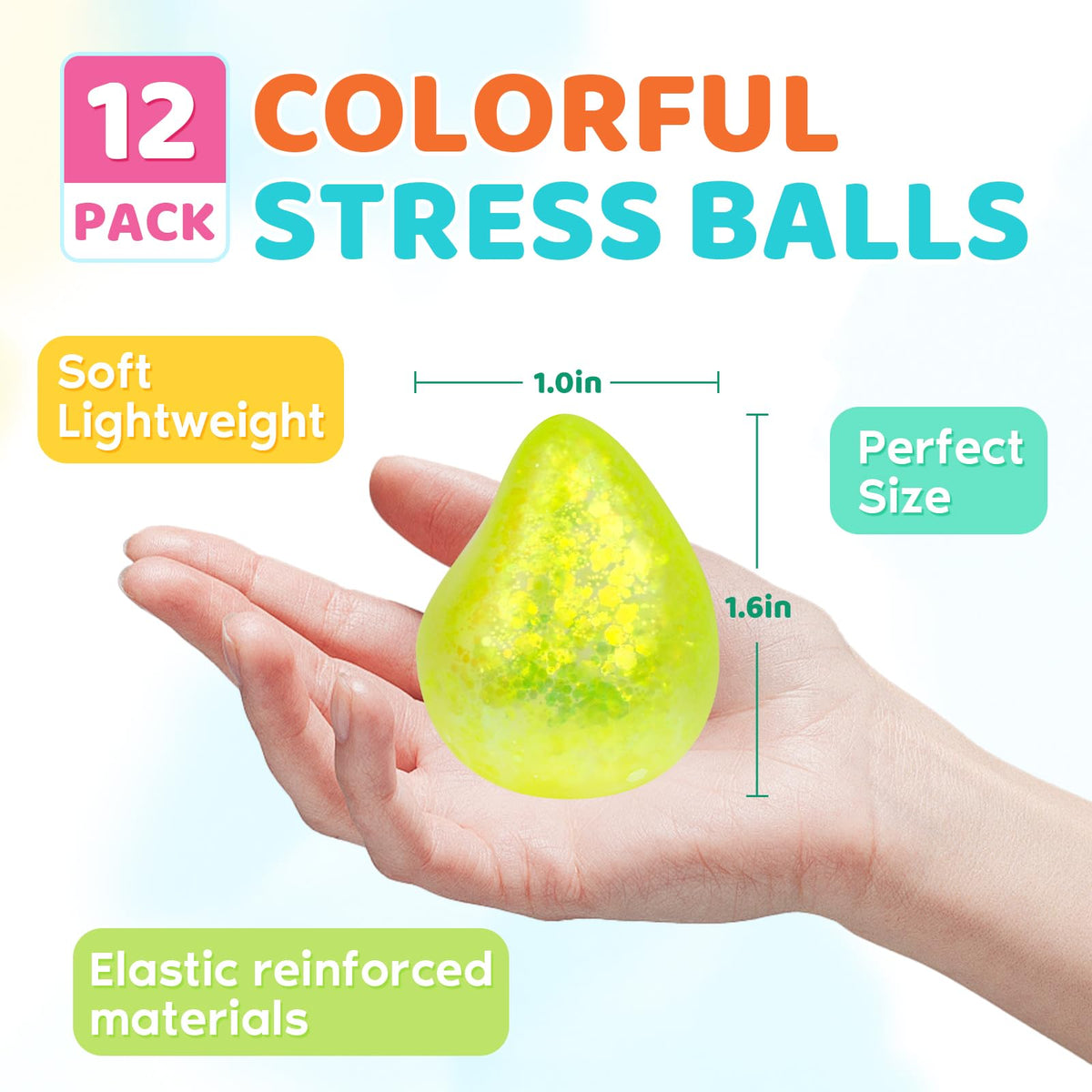 Close-up of glossy gel core inside a VESPRO stress ball