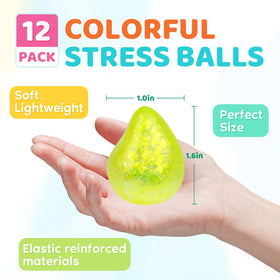 Close-up of glossy gel core inside a VESPRO stress ball