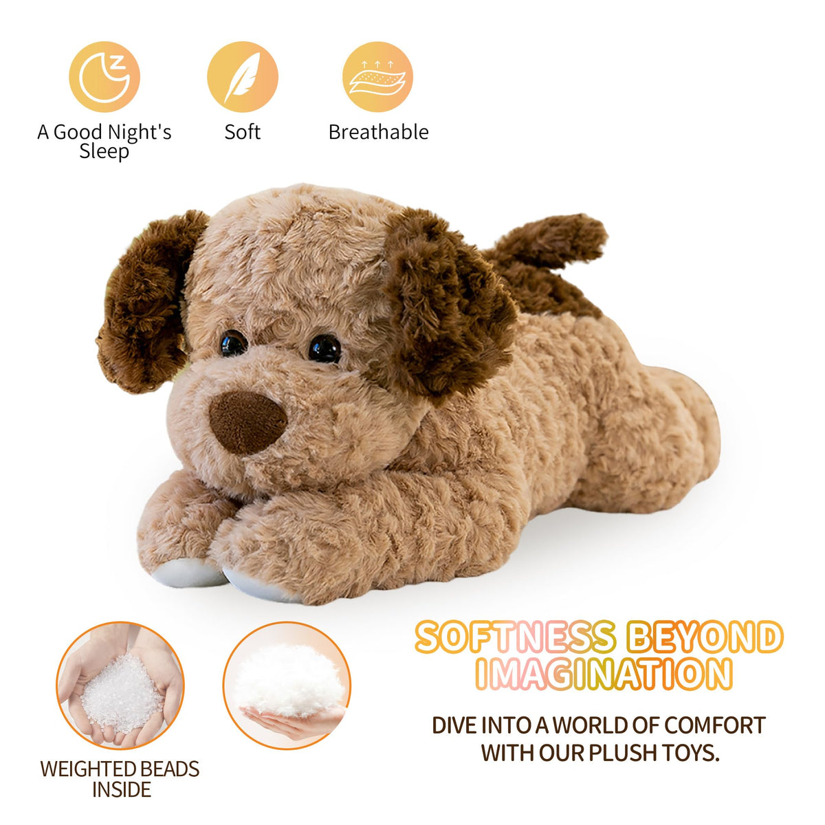 VETENSO dog plush bedtime snuggle, soft warmth promoting restful evenings.