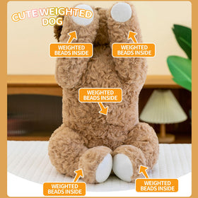 VETENSO dog plush on a desk, portable comfort during work or study.