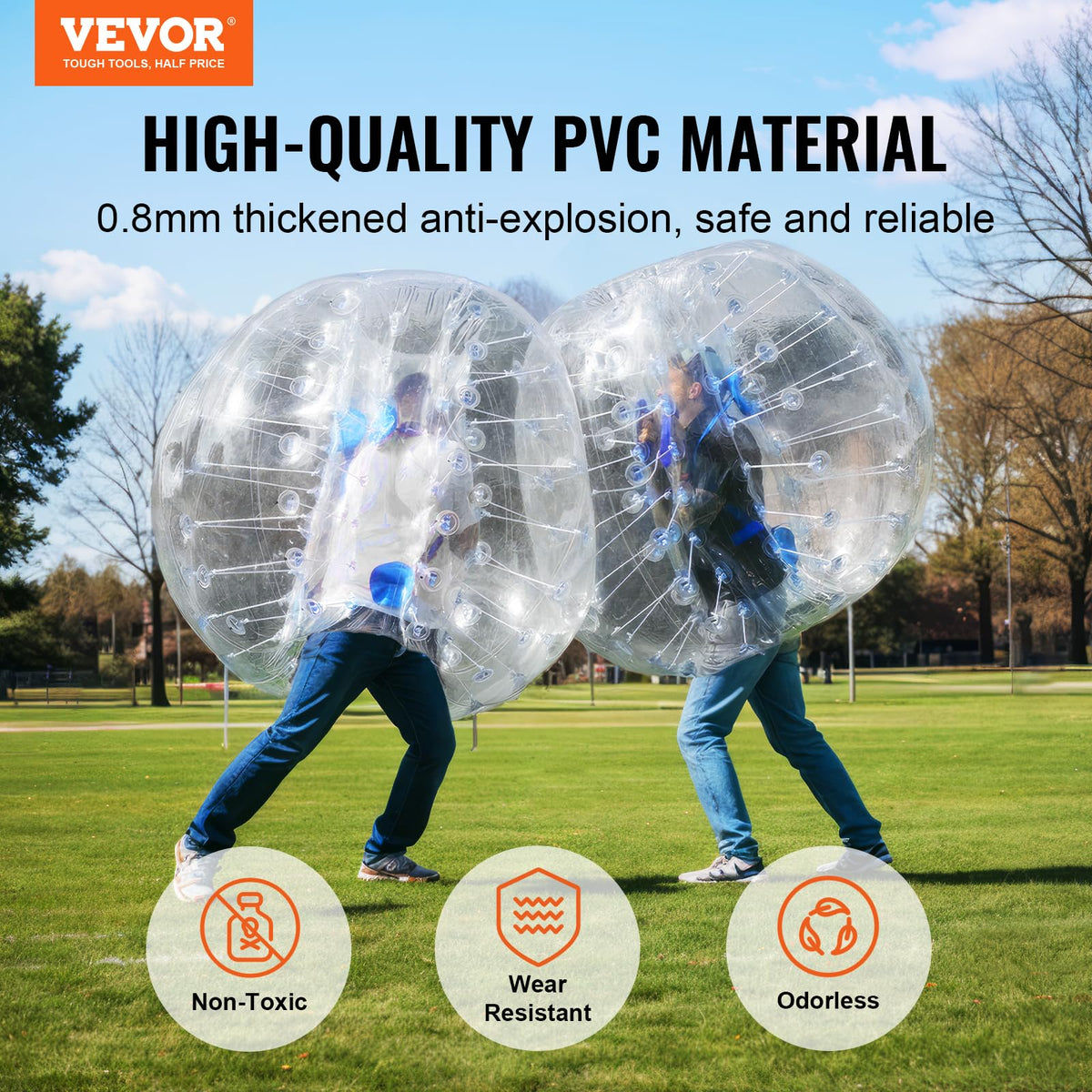 VEVOR two-pack bumper balls in box for easy storage and setup