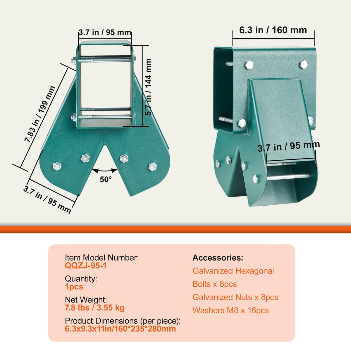 VEVOR brackets work with 4x4 legs for versatile playground setups