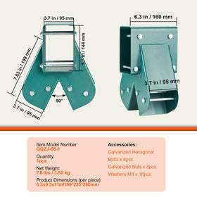 VEVOR brackets work with 4x4 legs for versatile playground setups