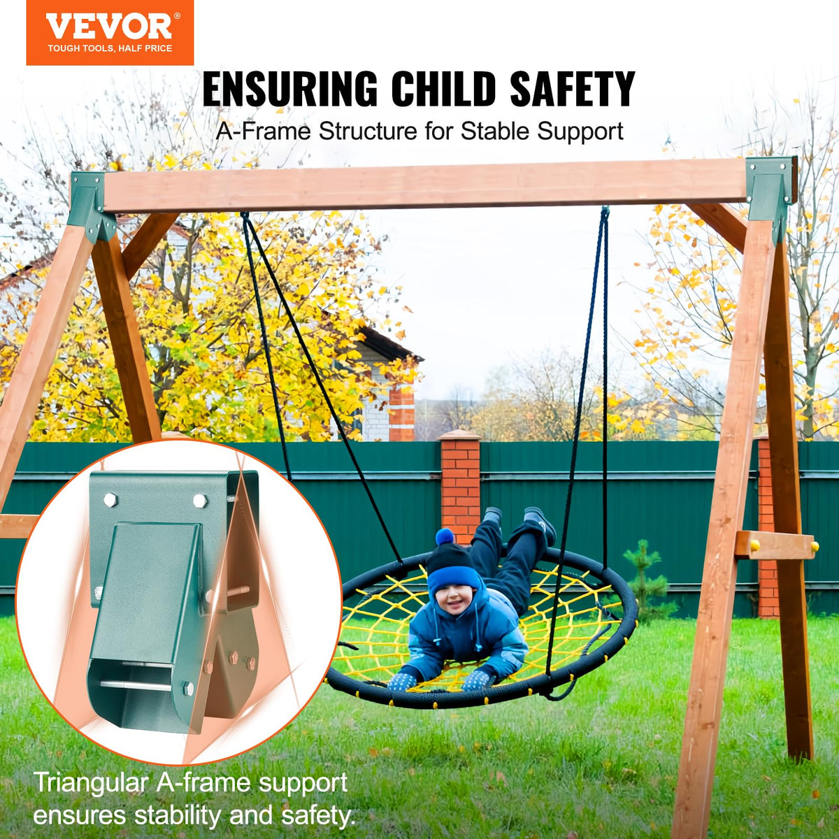 VEVOR swing-bracket bolts ensure durable, rust-resistant installation for stable swing setups