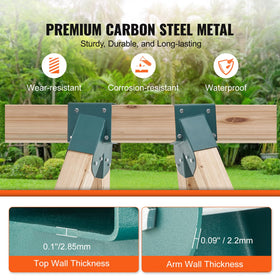 Close-up of carbon steel construction and durable finish on VEVOR brackets