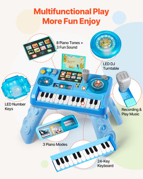 VEVOR Baby DJ Table piano-modes showcase versatile tones for creative playback