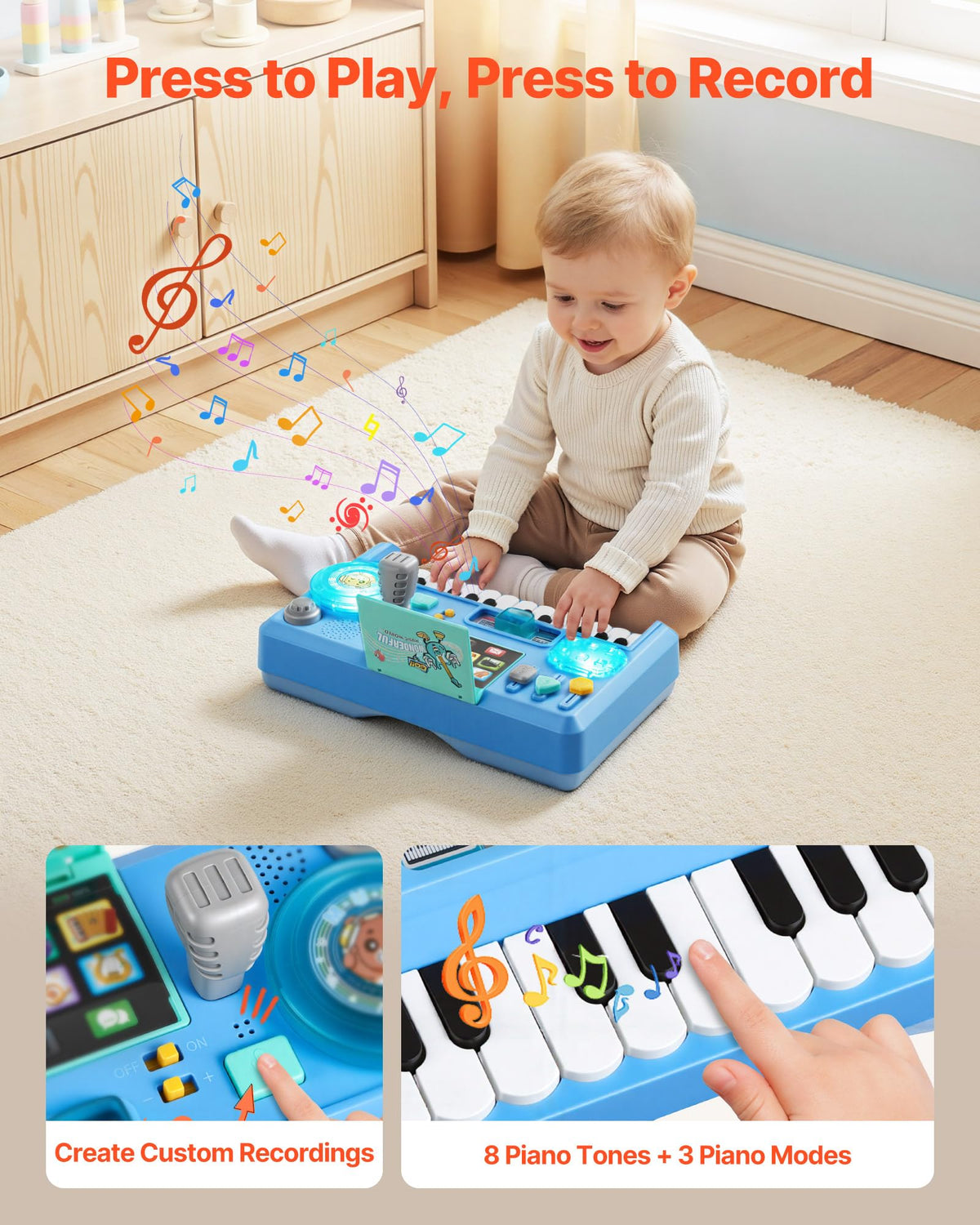 VEVOR Baby DJ Table record-playback feature encourages imaginative storytelling during play