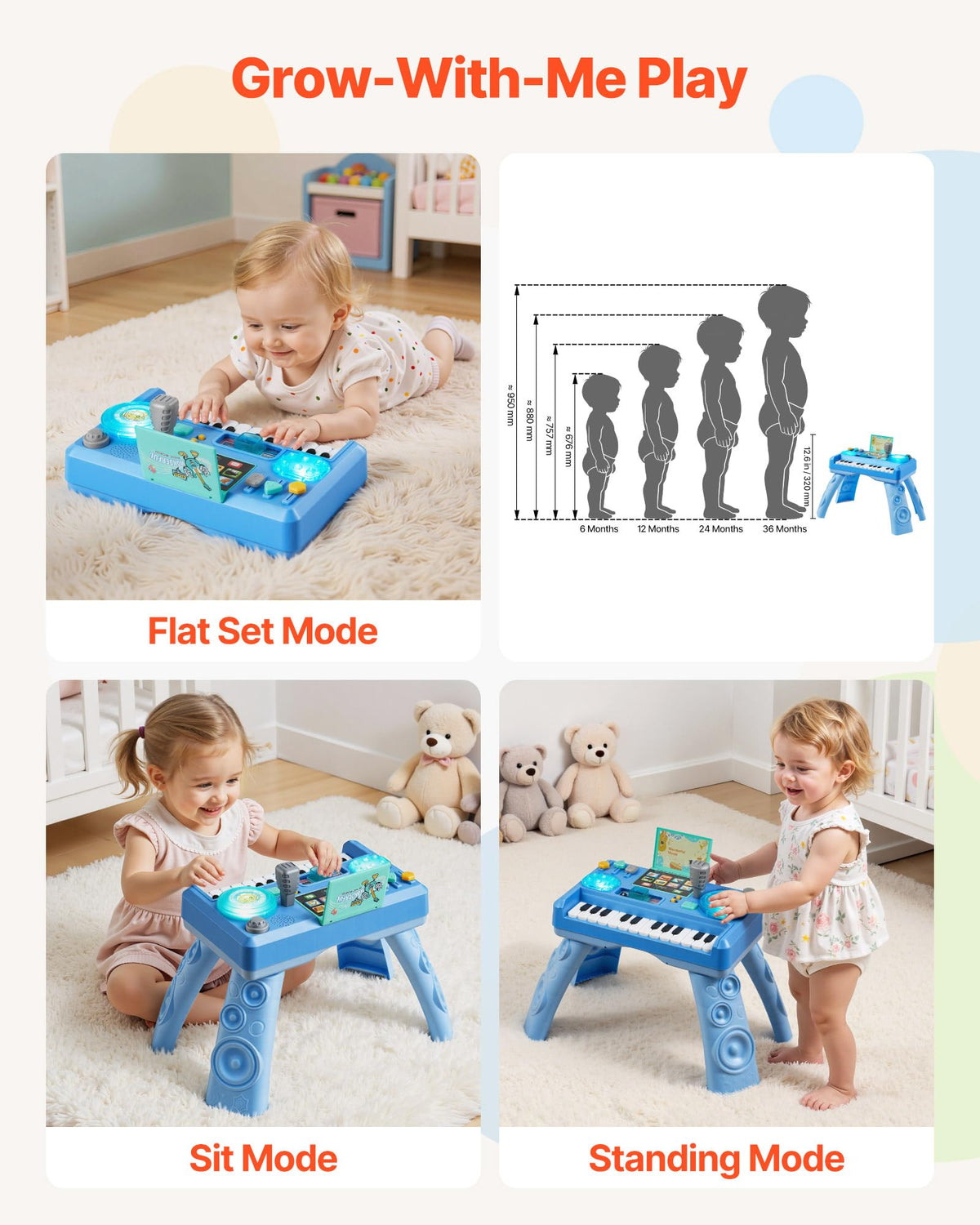 VEVOR Baby DJ Table three-in-one-growth supports babies to toddlers
