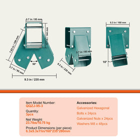 VEVOR green finish close-up illustrates weather-resistant coating.