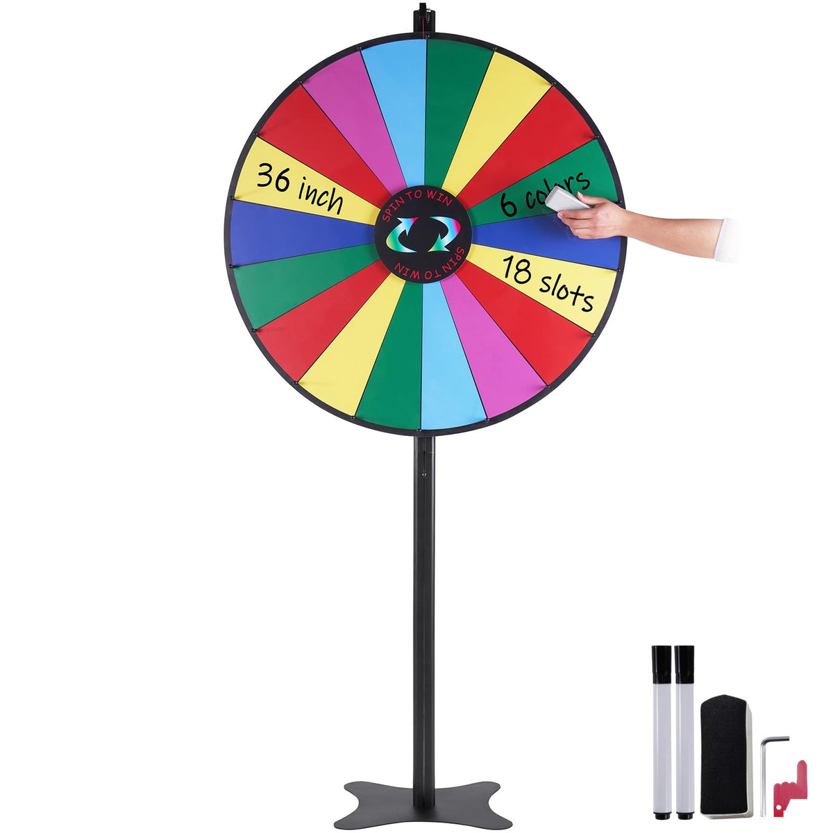 VEVOR prize wheel with 18 slots for engaging promotions at events.