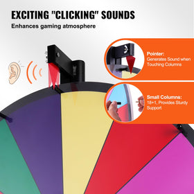 VEVOR prize wheel features a dry erase surface for easy updates.