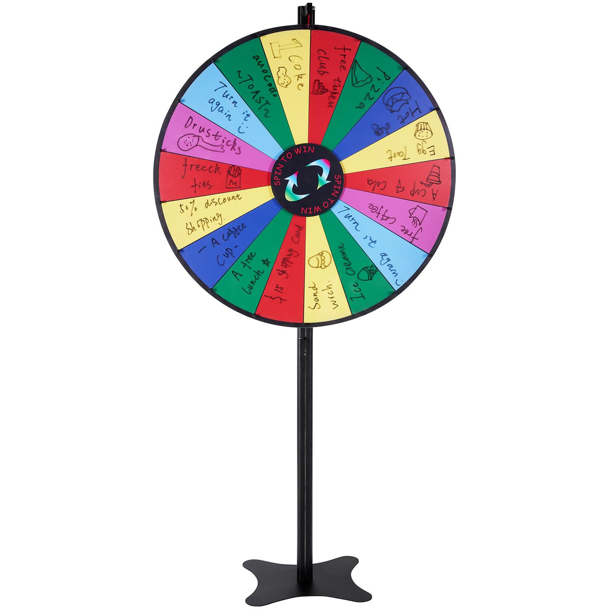 VEVOR prize wheel creates a lively atmosphere at parties and trade shows.