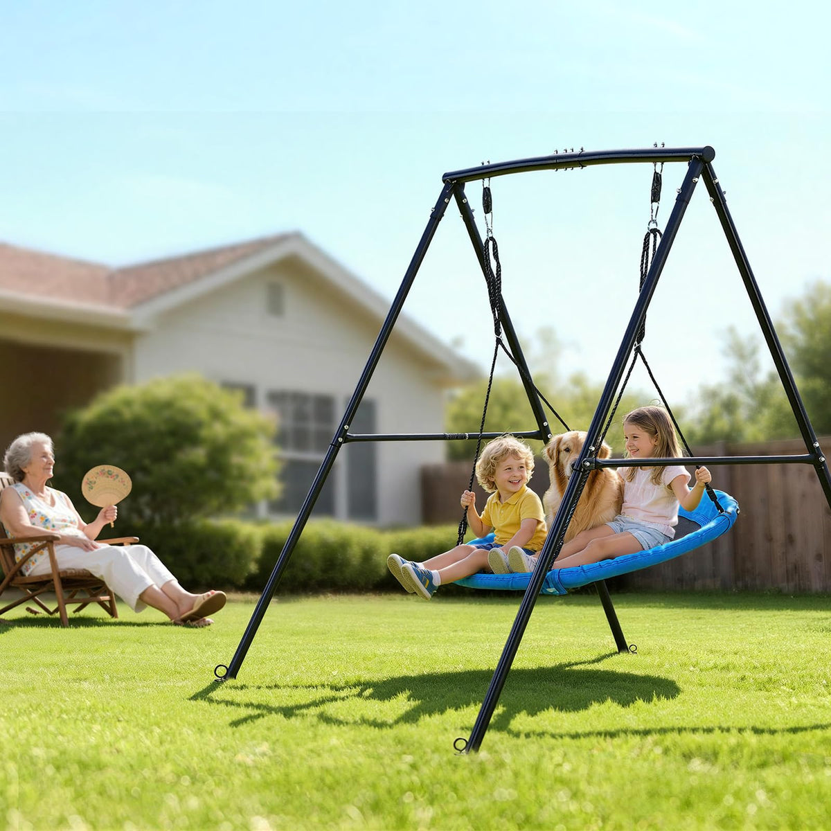 VEVOR quick assembly with ground stakes and hardware kit included.