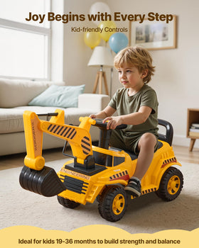 VEVOR ride-on toddler car digger arm operation demonstrates interactive play.