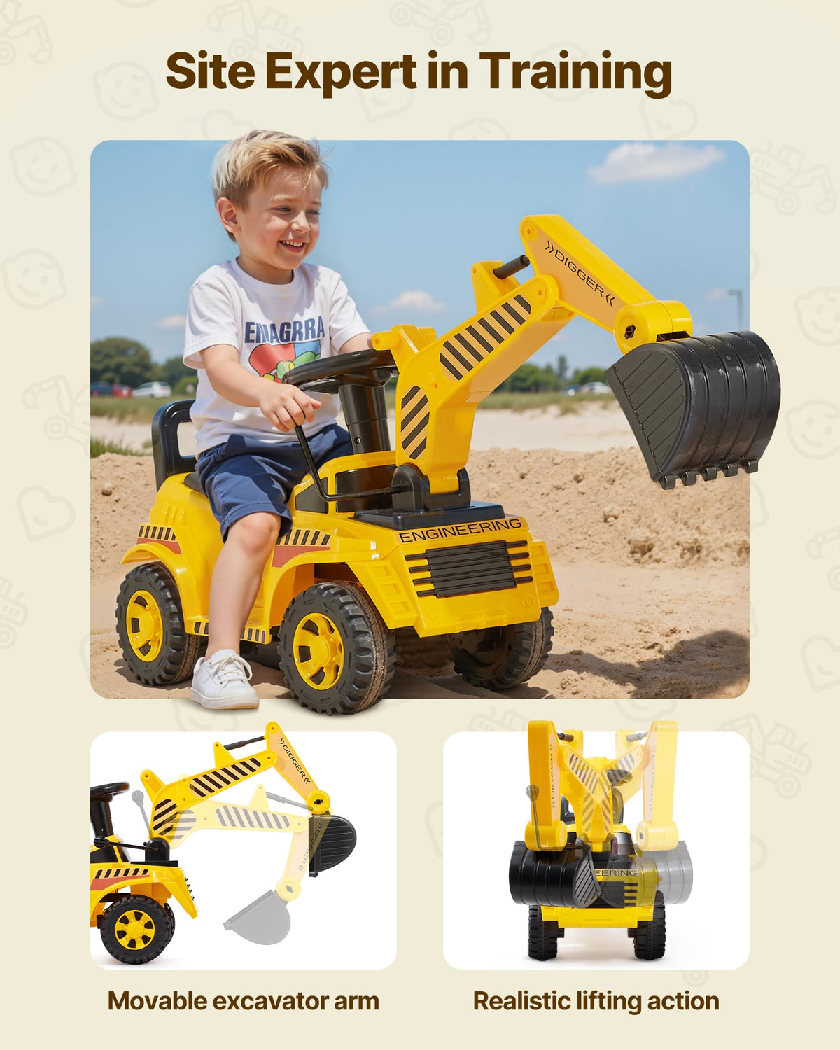 VEVOR ride-on toddler car helmet included for safe outdoor exploration.