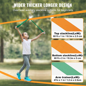 VEVOR Slackline Kit arm trainer in use for upper body balance