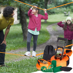 VEVOR Slackline Kit backyard setup for family-friendly fun