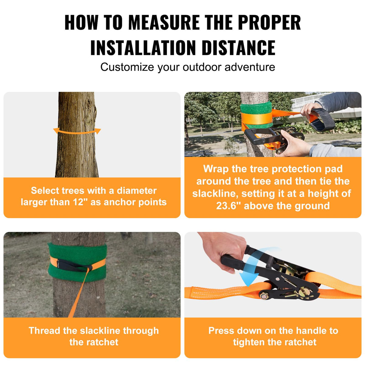 VEVOR Slackline Kit instruction manual assists safe setup and practice