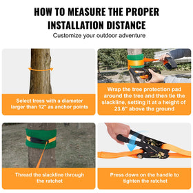 VEVOR Slackline Kit instruction manual assists safe setup and practice