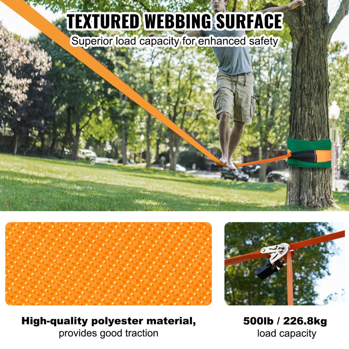 VEVOR Slackline Kit tree protectors protecting trees during play