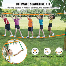 VEVOR Slackline Kit with two 60-foot lines for versatile practice