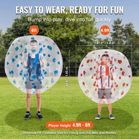 VEVOR Zorb balls with adjustable shoulder straps to reduce pressure.