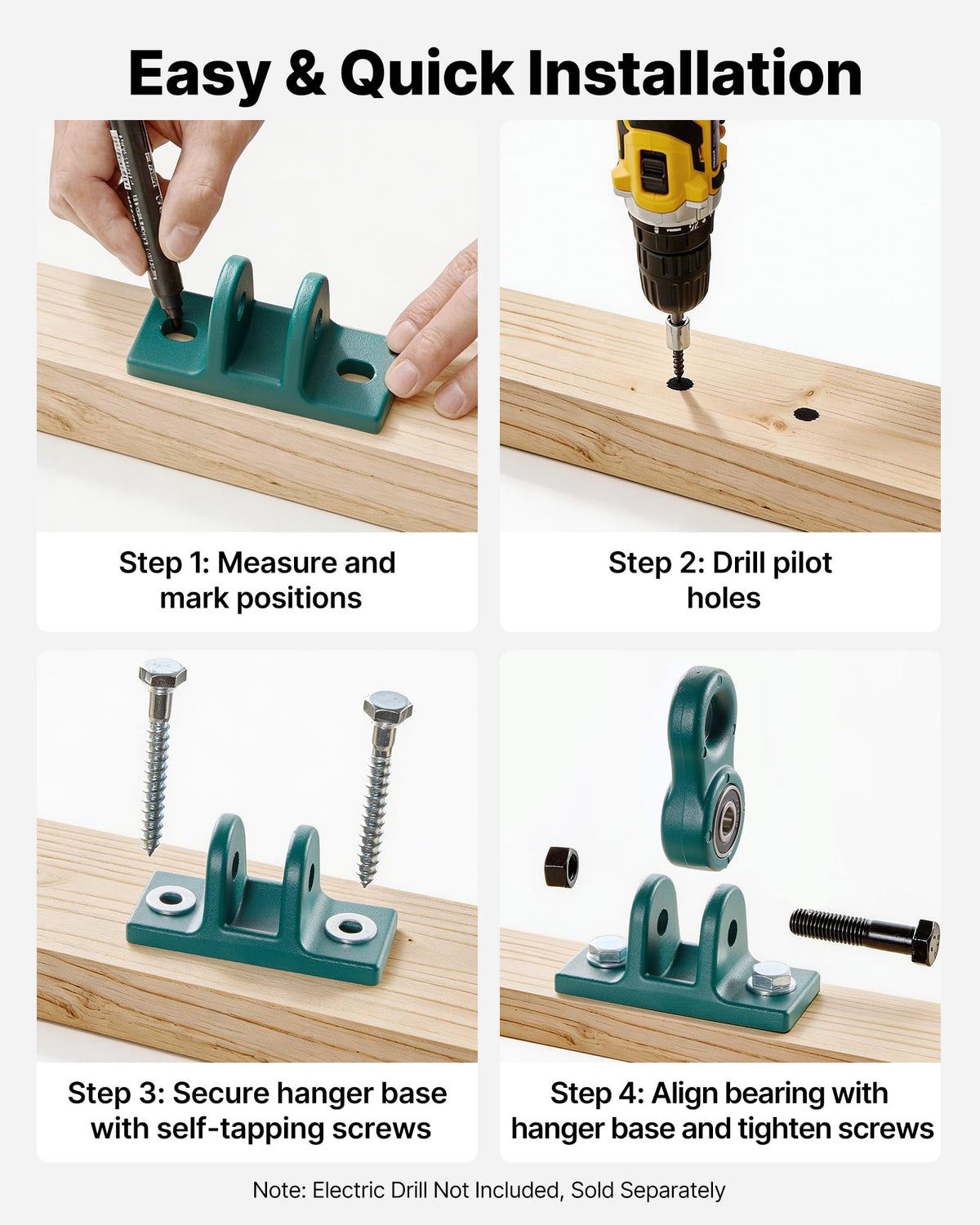 VEVOR galvanized hooks included for durable installation