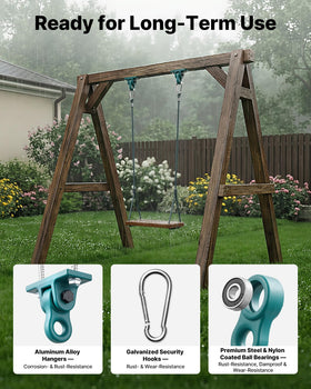 VEVOR aluminum alloy hangers mounted on a porch for outdoor setup