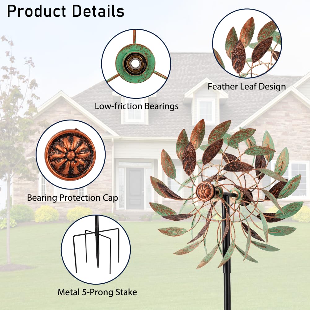 VEWOGARDEN 360° spinner blades measure 13.2 inches for bold motion