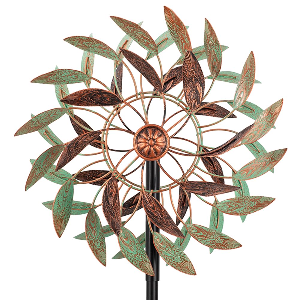 VEWOGARDEN 360° spinner with feather-texture blades adds kinetic charm to your garden